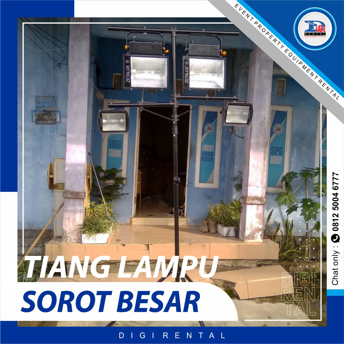 Foto Tiang Lampu Sorot Besi